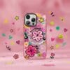 Pink Metallic Sticker "Get Rich" Y2K Aesthetic for iPhone