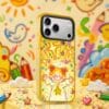 Kidcore Retro Cartoon Girl Dopamine Yellow for iPhone